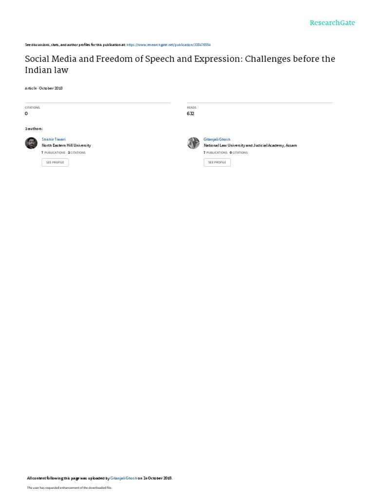 Social Media And Freedom Of Speech And Expression Pdf Pdf Freedom