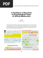 A Syanthesis of Research On Psychological Types of Gifted Adolescents PDF