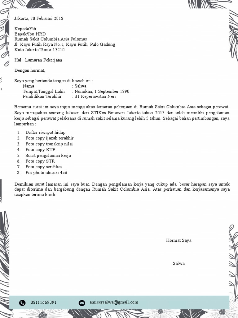 50+ Contoh Surat Lamaran Kerja Di Rumah Zakat BERBAGI RESEP