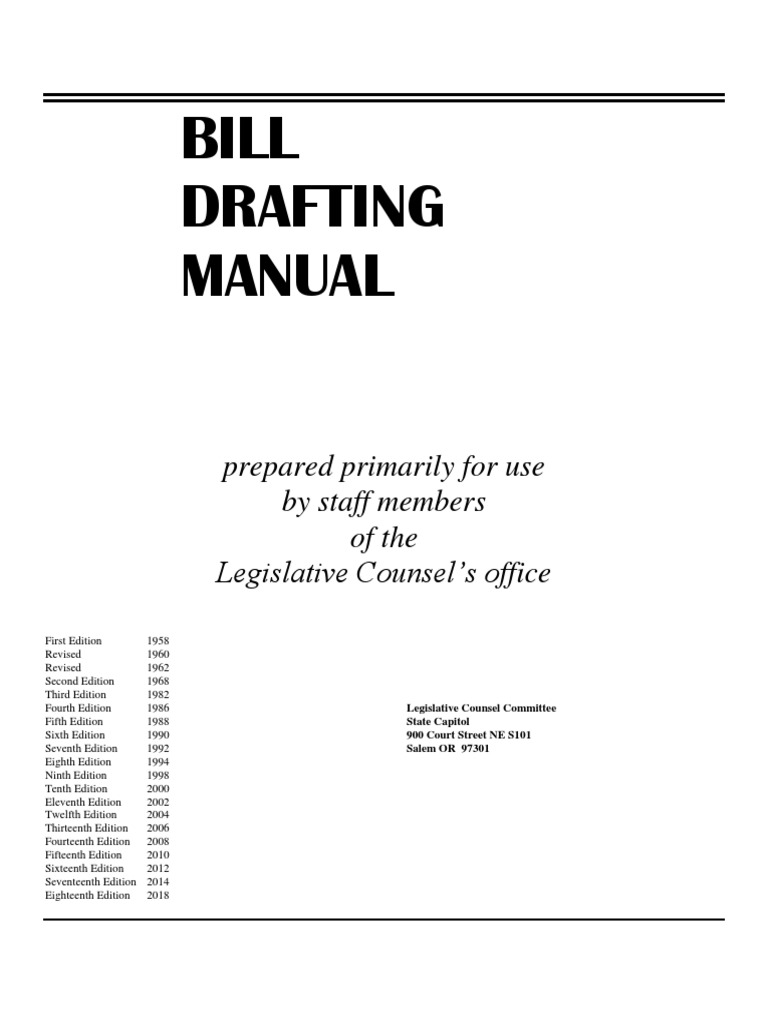 Draftingmanual Pdf Constitutional Amendment Bill Law