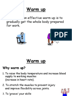 Warm up benefits and stages