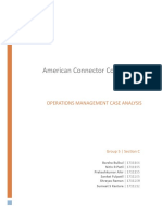 American Connector Company Cost Analysis