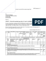 Export bill write-off request