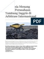 Indonesia Menang Lawan Perusahaan Tambang Inggris di Arbitrase Internasional.doc