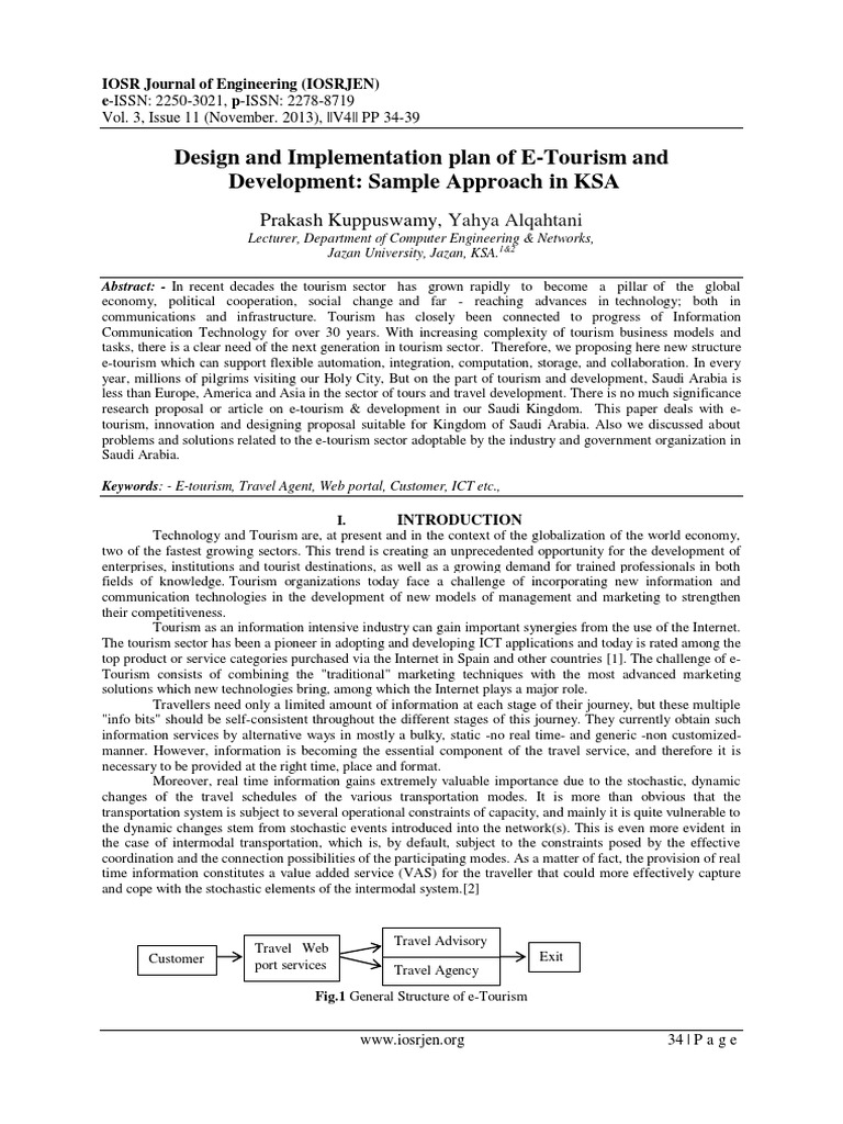 Design and Implementation Plan of E-Tourism and Development: Sample ...