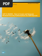 SAP S/4HANA - How To Create and Generate Backend Security Authorizations For SAP Fiori 2.0