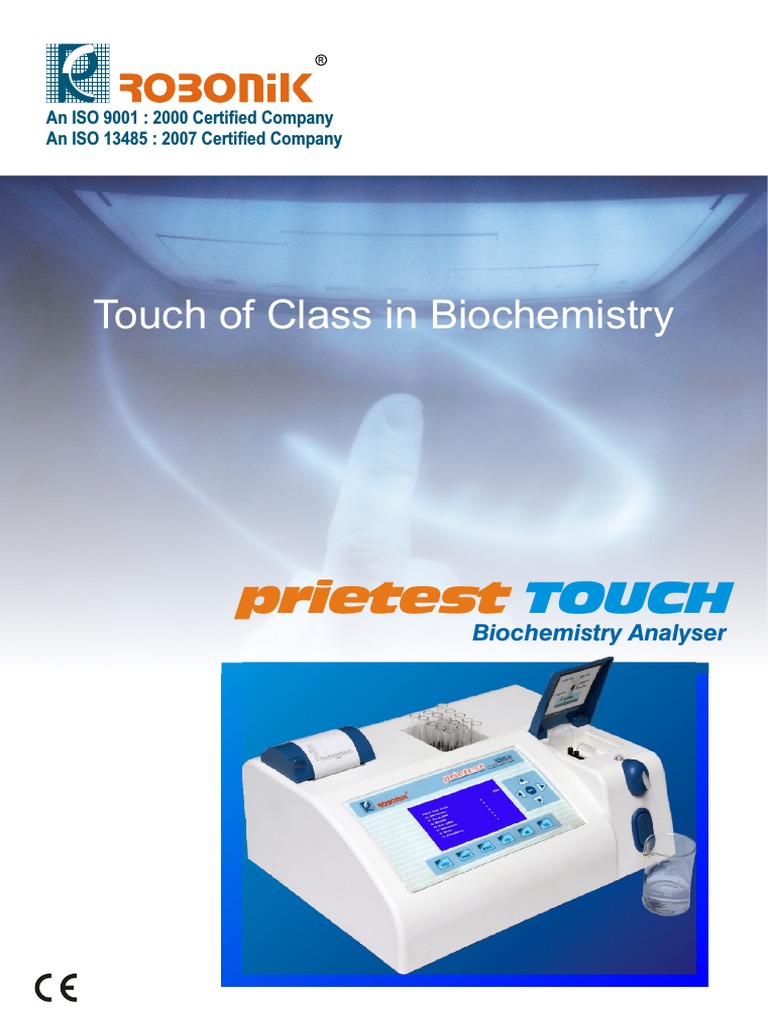 Robonik Prietest Touch Biochemistry Analyzer | PDF | Touchscreen ...