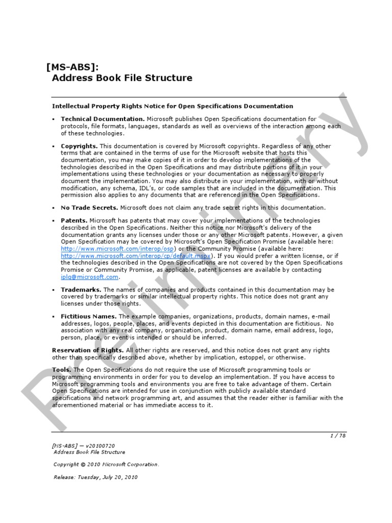 Preliminary: (MS-ABS) : Address Book File Structure | PDF | Active ...