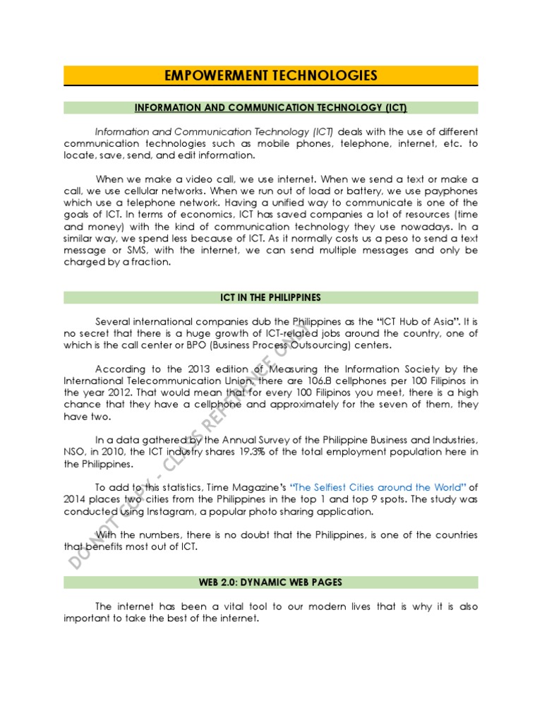 Introduction To Empowerment Technologies PDF | PDF | Semantic Web ...