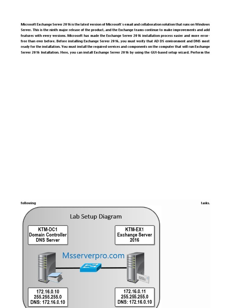 Exchange Server 2016 Installation Guide | PDF | Active Directory ...
