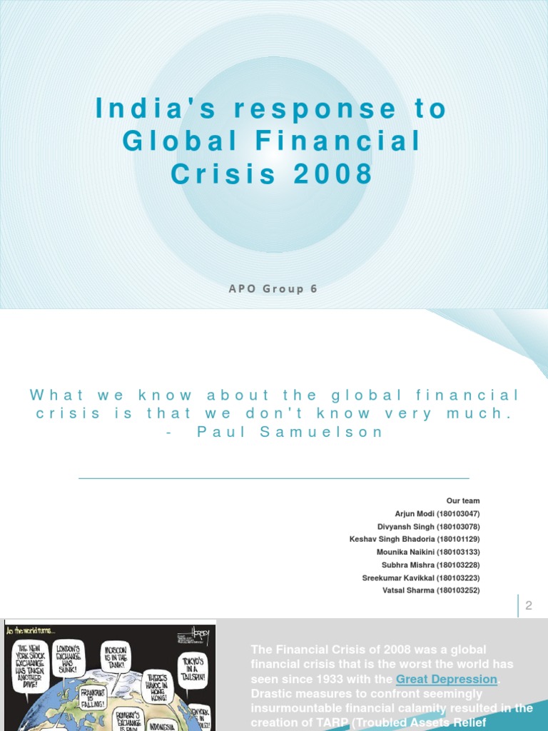 India's Response To 2008 Global Financial Crisis | Download Free PDF ...