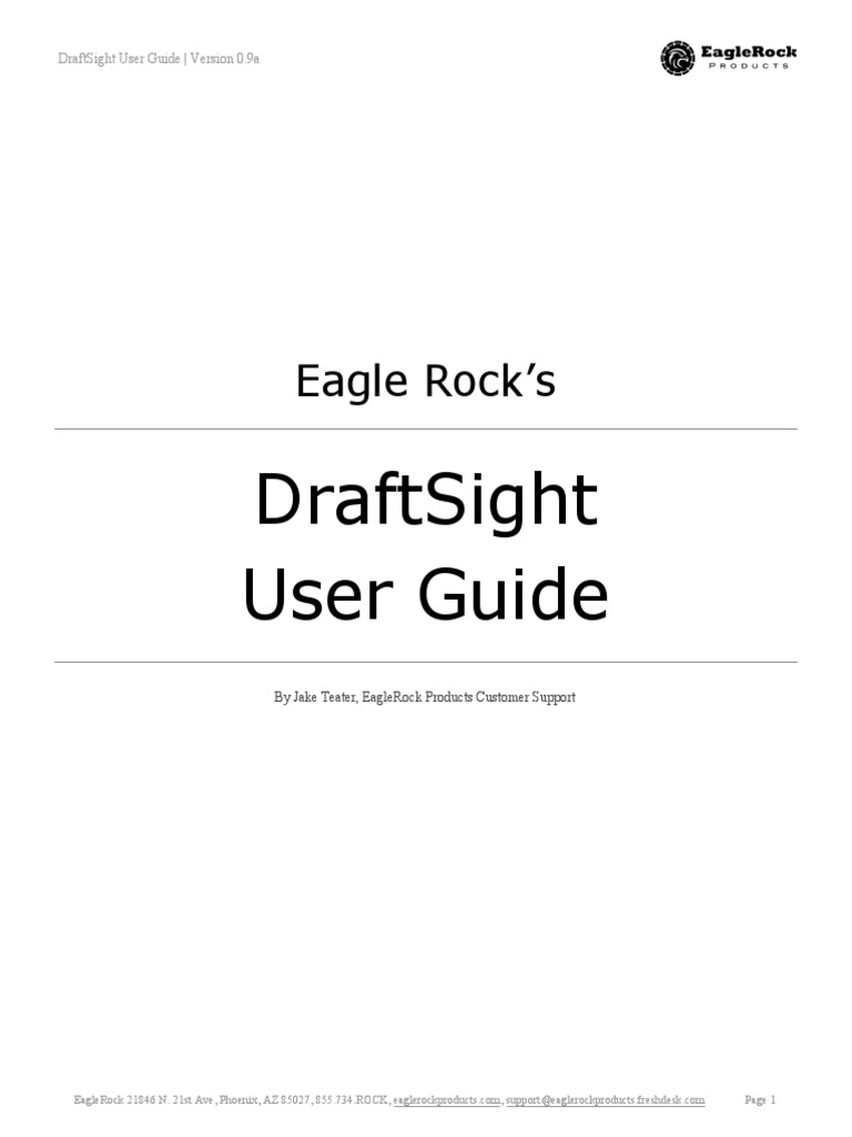 Draftsight User Guide Eagle Rock S Pdf Coordinate System