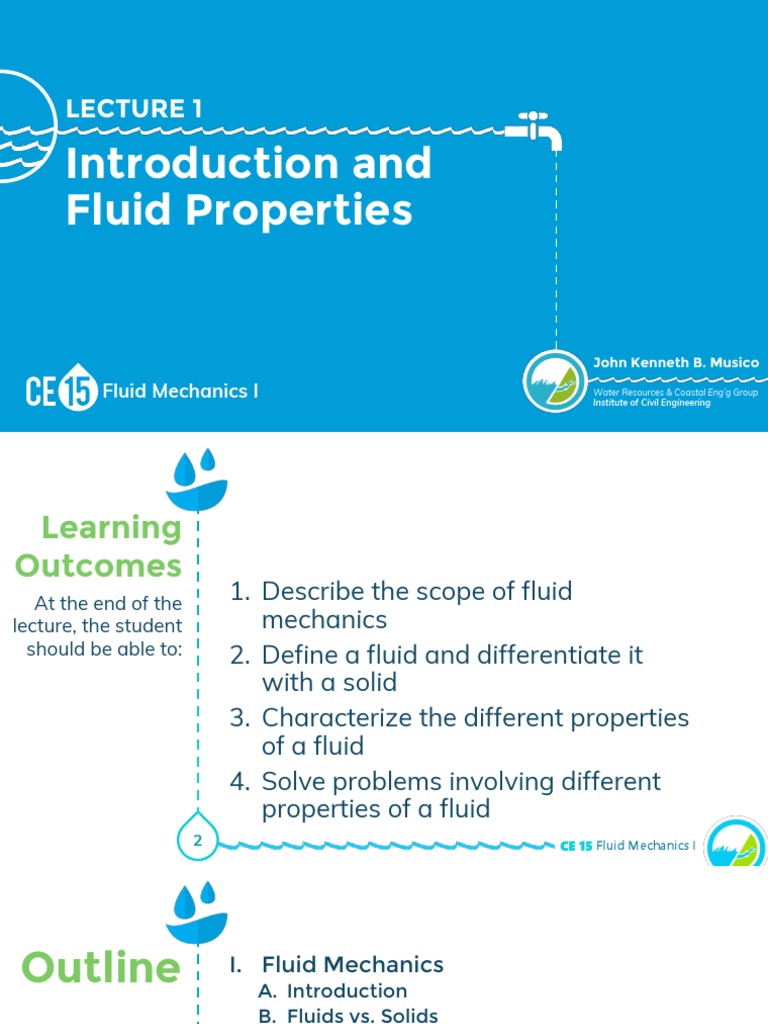Lecture 1 Introduction Fluid Properties Pdf Download Free Pdf