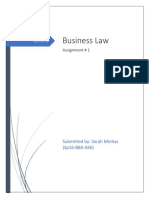 Business Law: Assignment # 1