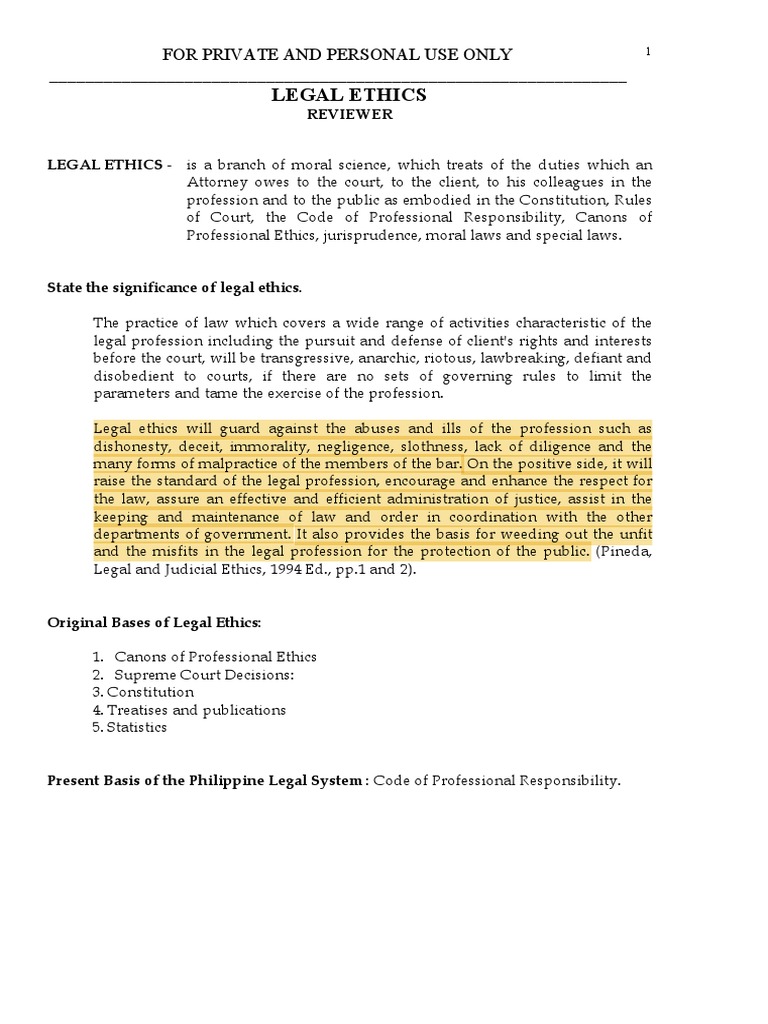 Legal Ethics Pineda PDF PDF Barrister Attorney's Fee