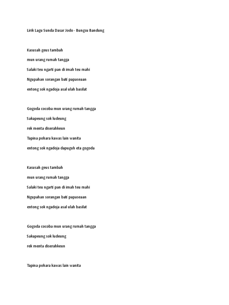 Lirik Lagu Sund Wps Office Link download lagu dj sunda dasar jodo (bungsu bandung) slow remix full bass terbaru 2019 lirik lagu sund wps office