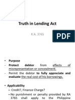 Truth in Lending Act Key Requirements