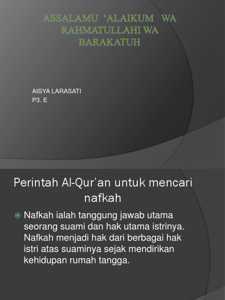 Perintah Al Qur An Untuk Mencari Nafkah