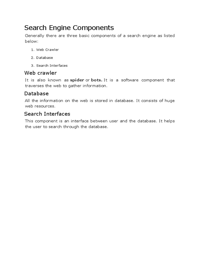 Search Engine Components | PDF | Business