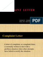 Complaint Letter