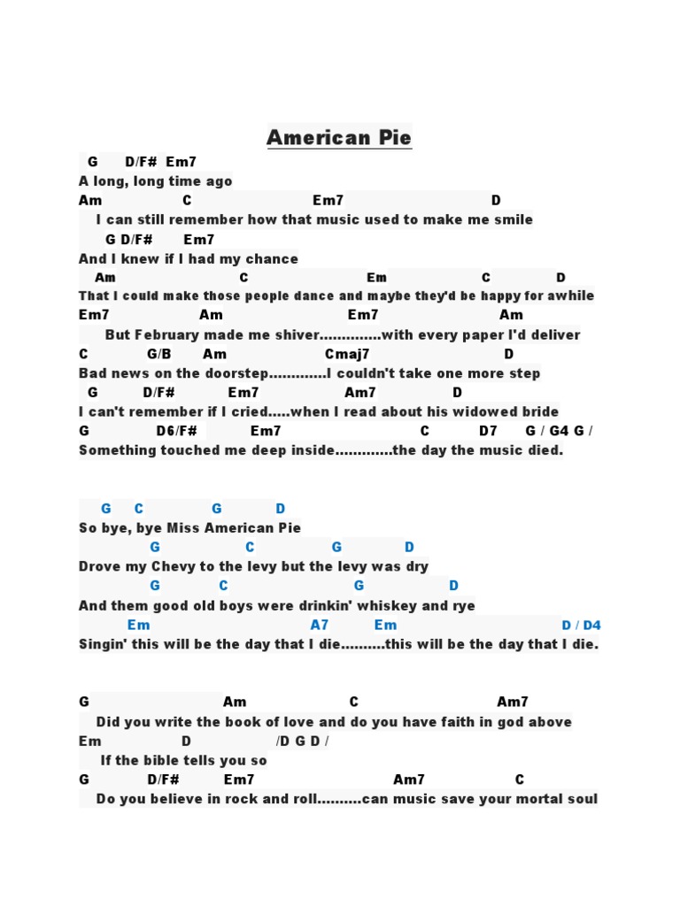 American Pie, PDF