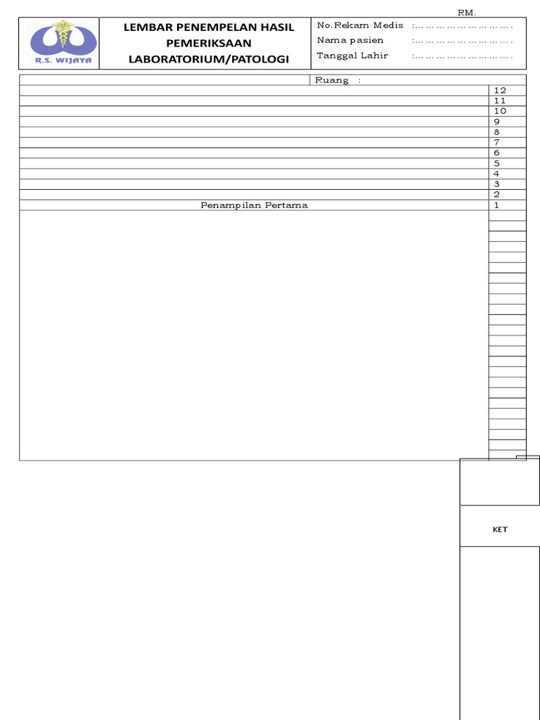 Lembar Penempelan Hasil Pemeriksaan Laboratorium | PDF