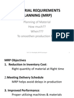 Material Requirements Planning (MRP) : Planning of Material How Much?? When??? To Smoothen Production Flow