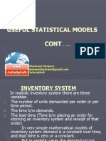 Useful Statistical Models Cont ..: Shashwat Shriparv Infinitysoft