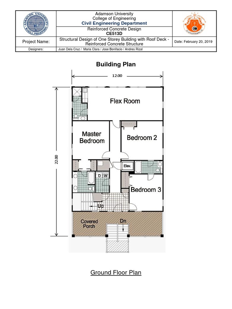 Single Storey With Roof Deck (Plan) | PDF