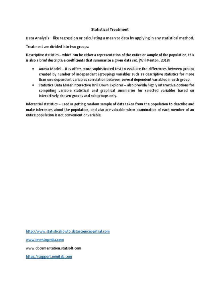 Statistical Treatment and Data Analysis | PDF | Descriptive Statistics ...