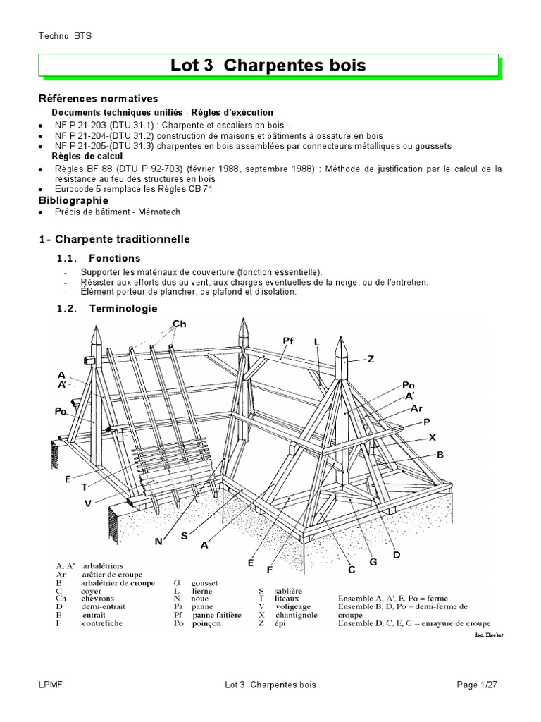 Dimensionnement et Assemblage de Charpentes | PDF | Bois (matériau de ...
