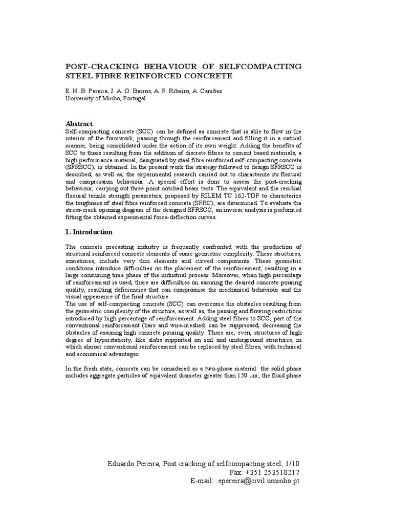 Post-Cracking Behavior of SFRSCC | PDF | Fracture Mechanics | Concrete