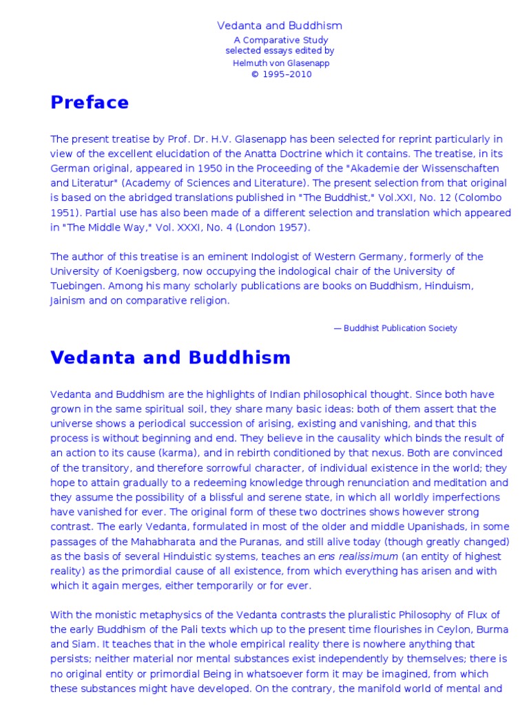 Vedanta And Buddhism Von Glasenapp ātman Hinduism - 