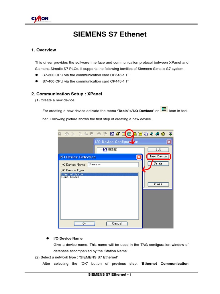 Siemens S7 Ethernet Communication Setup | PDF | Port (Computer ...