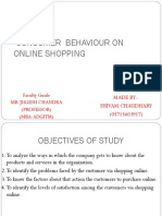 Consumer Behaviour On Online Shopping: Faculty Guide MR - Jugesh Chandra (Professor) (Mba-Adgitm)