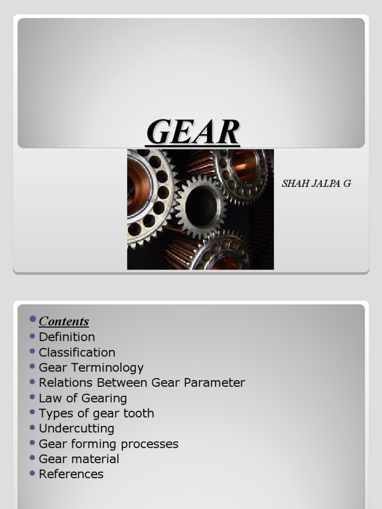 An InDepth Look at Gears Their Definitions, Classifications