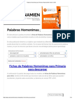 Palabras Homonimas para Primaria - Razonamiento Verbal - 2019