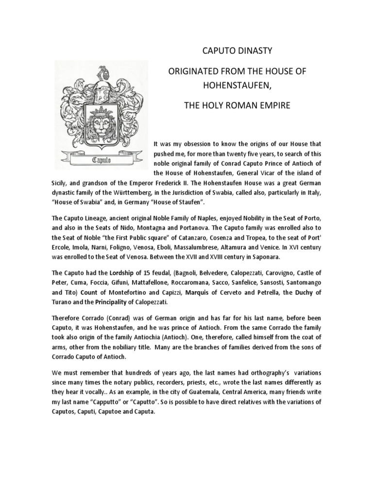 Famiglia Caputo Pdf Pdf Middle Ages Nobility