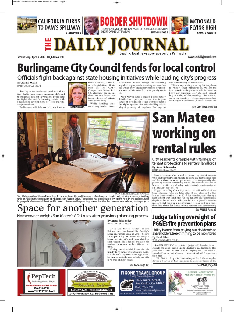 San Mateo Daily Journal 04 03 19 Edition Flood Nature - mikhail olson 26 iul so why does roblox keep going down 106