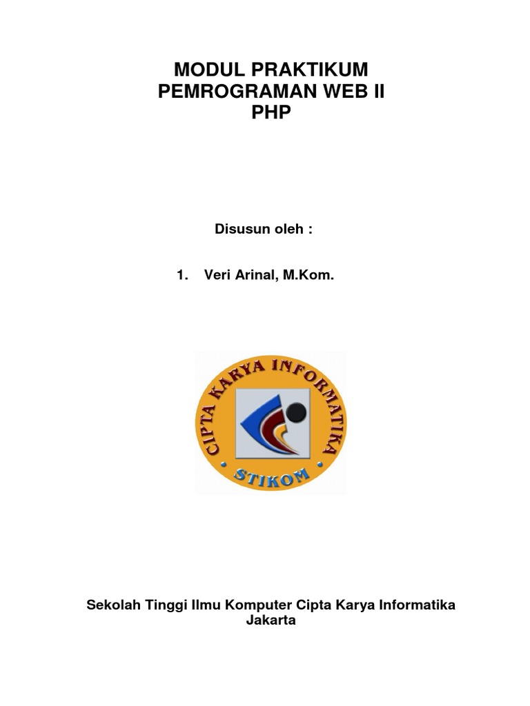 Modul Praktikum Pemrograman Web 2 - PHP PDF | PDF | Komputer