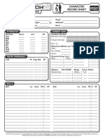 Character Record Sheet: Personal Data