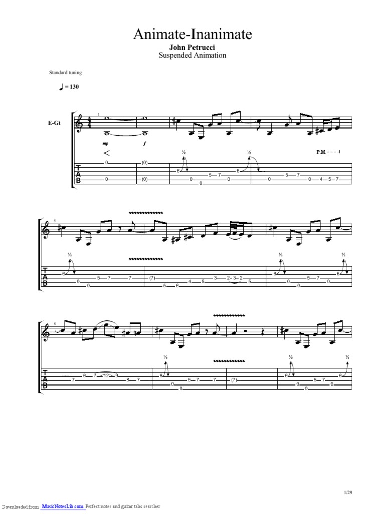 John Petrucci Suspended Animation　ギタータブ譜 Amazon.com: John Petrucci - Suspended Animation: Authentic Guitar