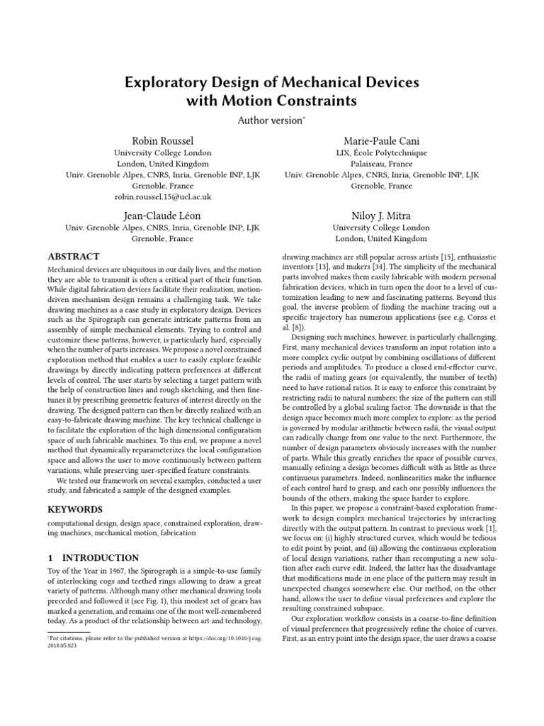 Constrained Design of Drawing Machines | PDF | Discrete Fourier ...