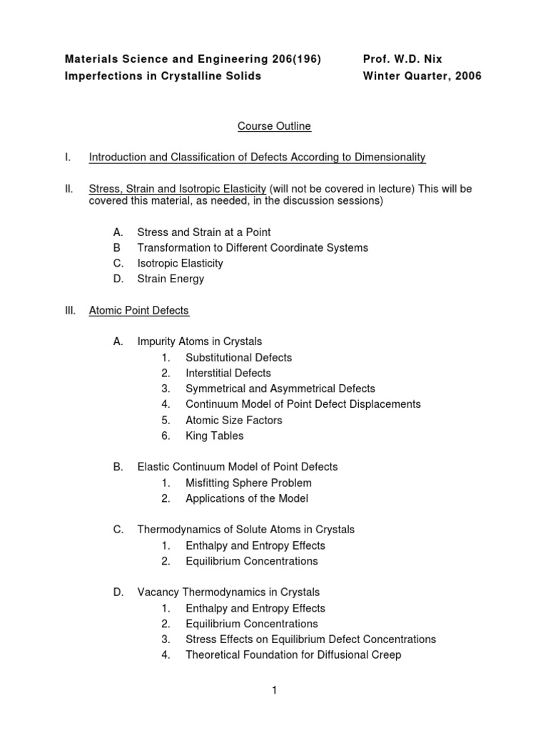 Crystalline Solids Defects Overview | PDF | Dislocation ...