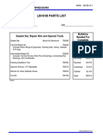 Parts List for LB161B Compressor