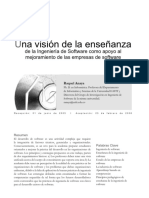 Una visión de la enseñanza de la Ingeniería de Software como apoyo al mejoramiento de las empresas de software