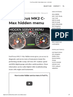 Ford Focus MK2 C-Max Hidden Menu - Mr-Fix - Info