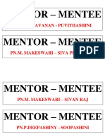 Mentor - Mentee: En.R. Saravanan - Puvithashini