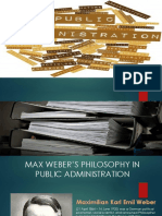 Max Weber's Philosophy in Public Administration