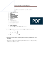 Guía de ejercicios de Química Orgánica: Estructuras y nombres de compuestos